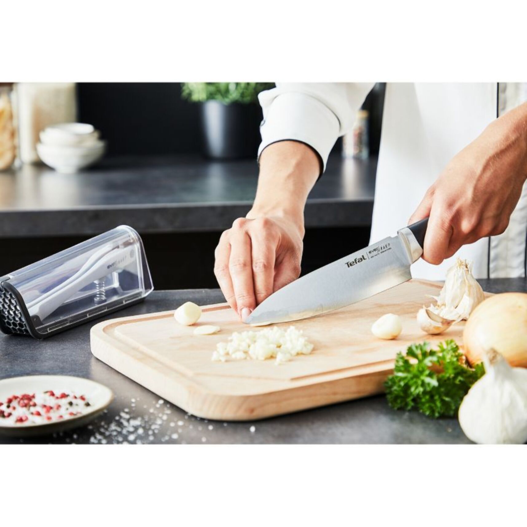 Couteau chef TEFAL Ever Sharp Couteau + aiguiseur