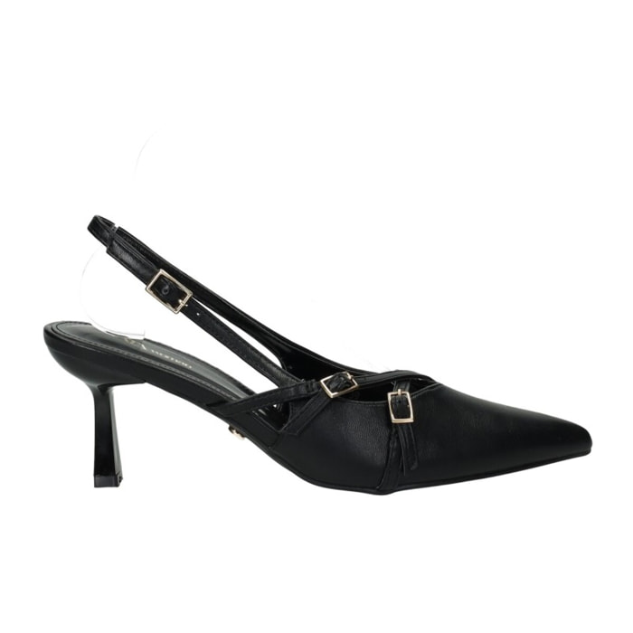 Décolleté sling back Donna Tata Italia Nero