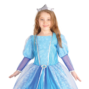 Abito Costume Di Carnevale Regina Dei Ghiacci Azzurro Bambina