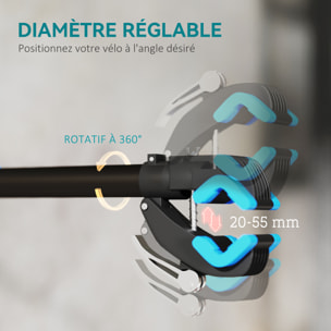 Support de réparation de vélo mural réglable en hauteur pince rotative 360°