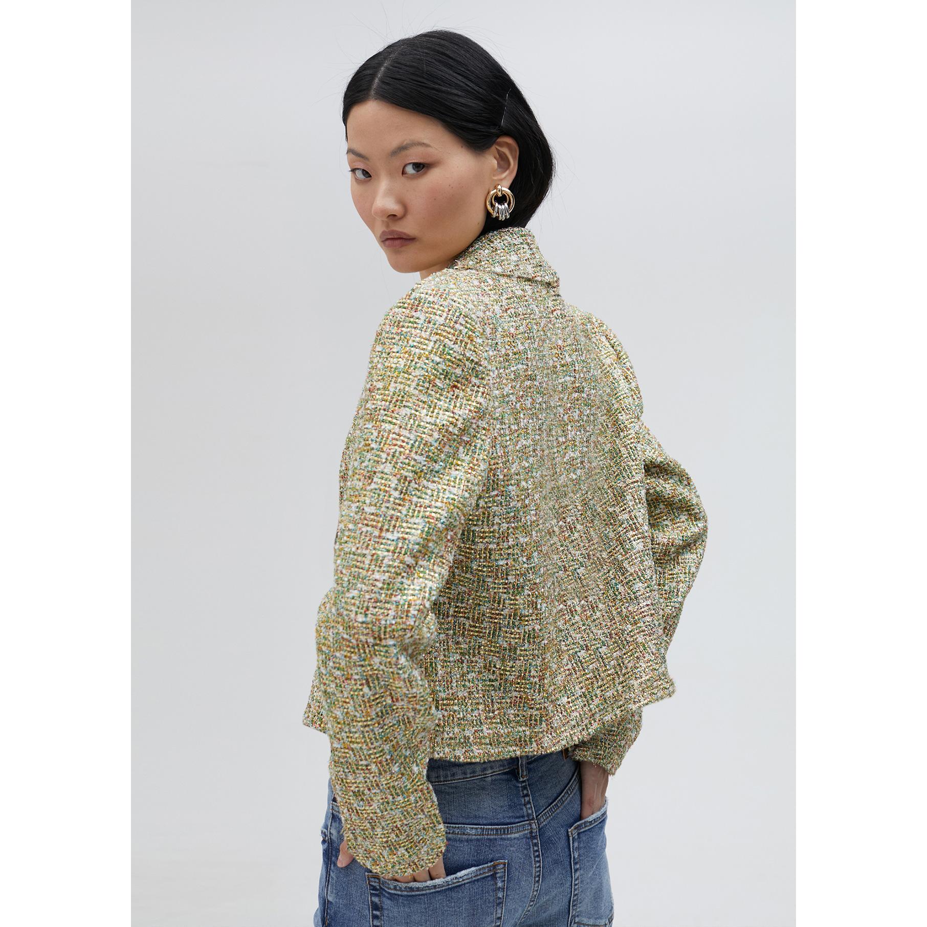Giacca cropped in tweed