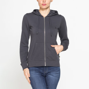FELPA CON CAPPUCCIO E ZIP