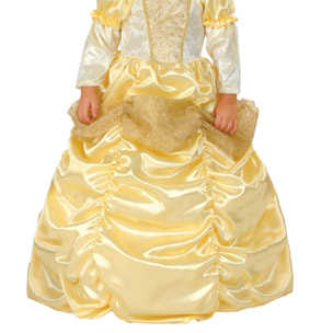 Abito Principessina Delle Fiabe Costume Carnevale Giallo Oro Bambina