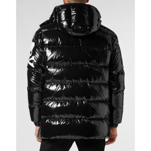PHILIPP PLEIN Long Down Jacket SKULL&BONES