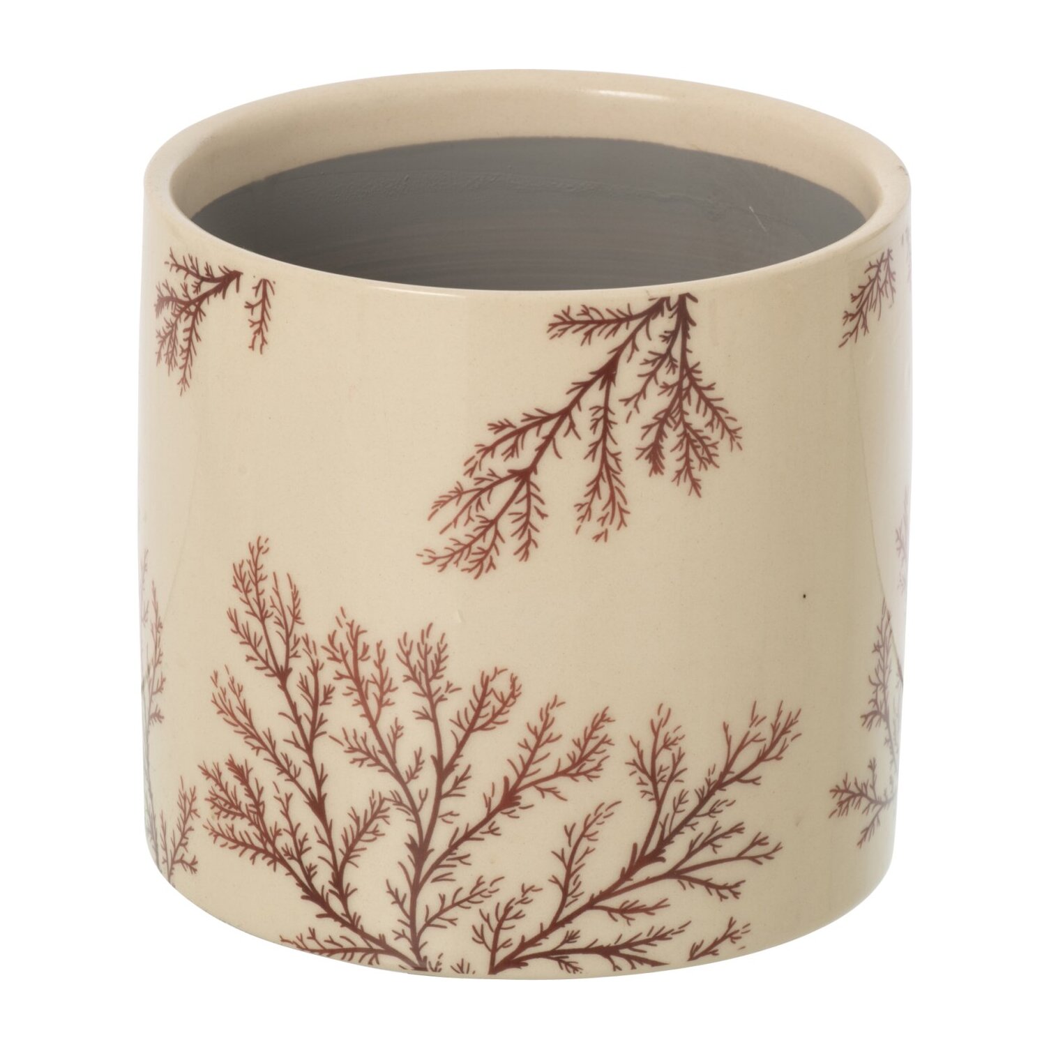 J-Line cache-pot Branch - céramique - écru/marron - medium
