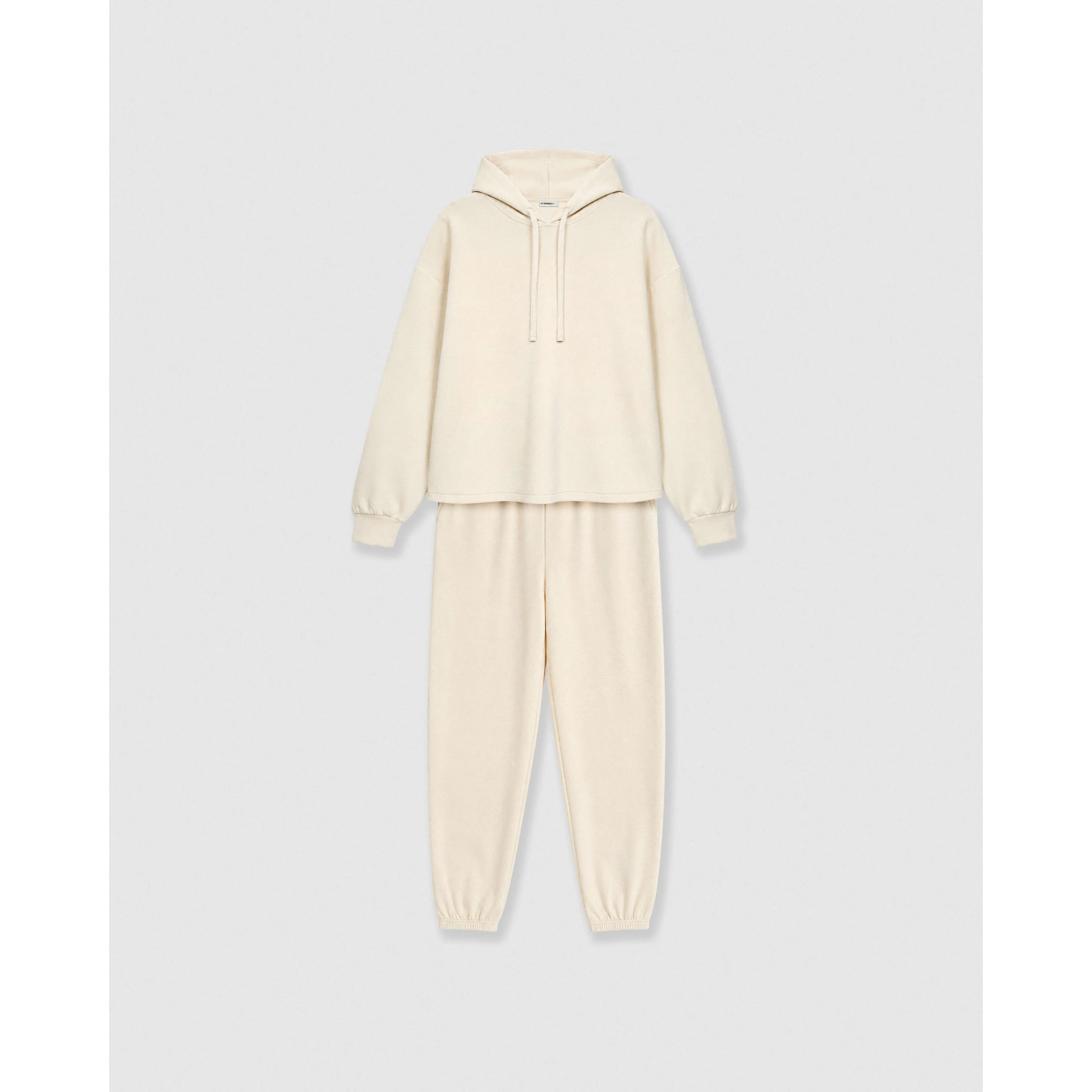 Set cappuccio jogger liscio naturale