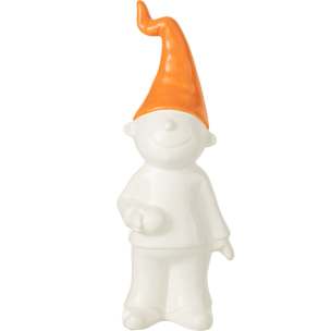 J-Line figurine Lutin Debout - céramique - blanc/orange - large