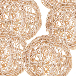 Sfera Intrecciata Di Rattan, 10 Pezzi. Larghezza 6 Cm - Pezzi 6 - 6X6X6cm - Colore: Altro - Bianchi Dino - Articoli Intrecciati, Scopine