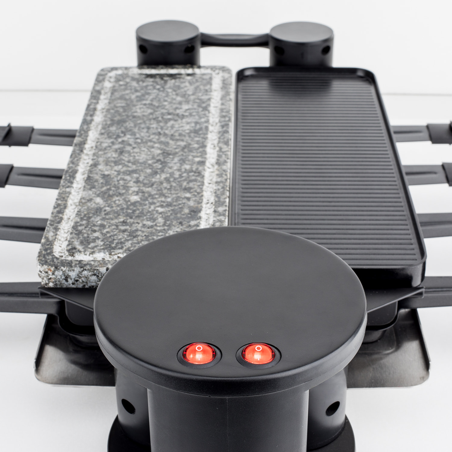 Raclette 8 Personas 3 en 1, Grill, Plancha Con Piedra Natural, 1200 W.