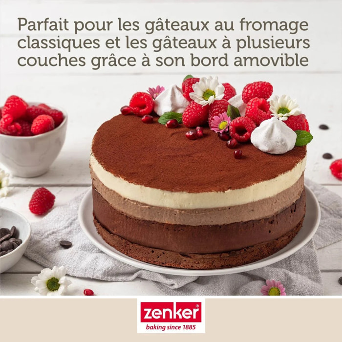 Lot avec 1 Moule à manqué à charnière, 1 spatule Zenker et 2 bols à mixer en inox Fackelmann