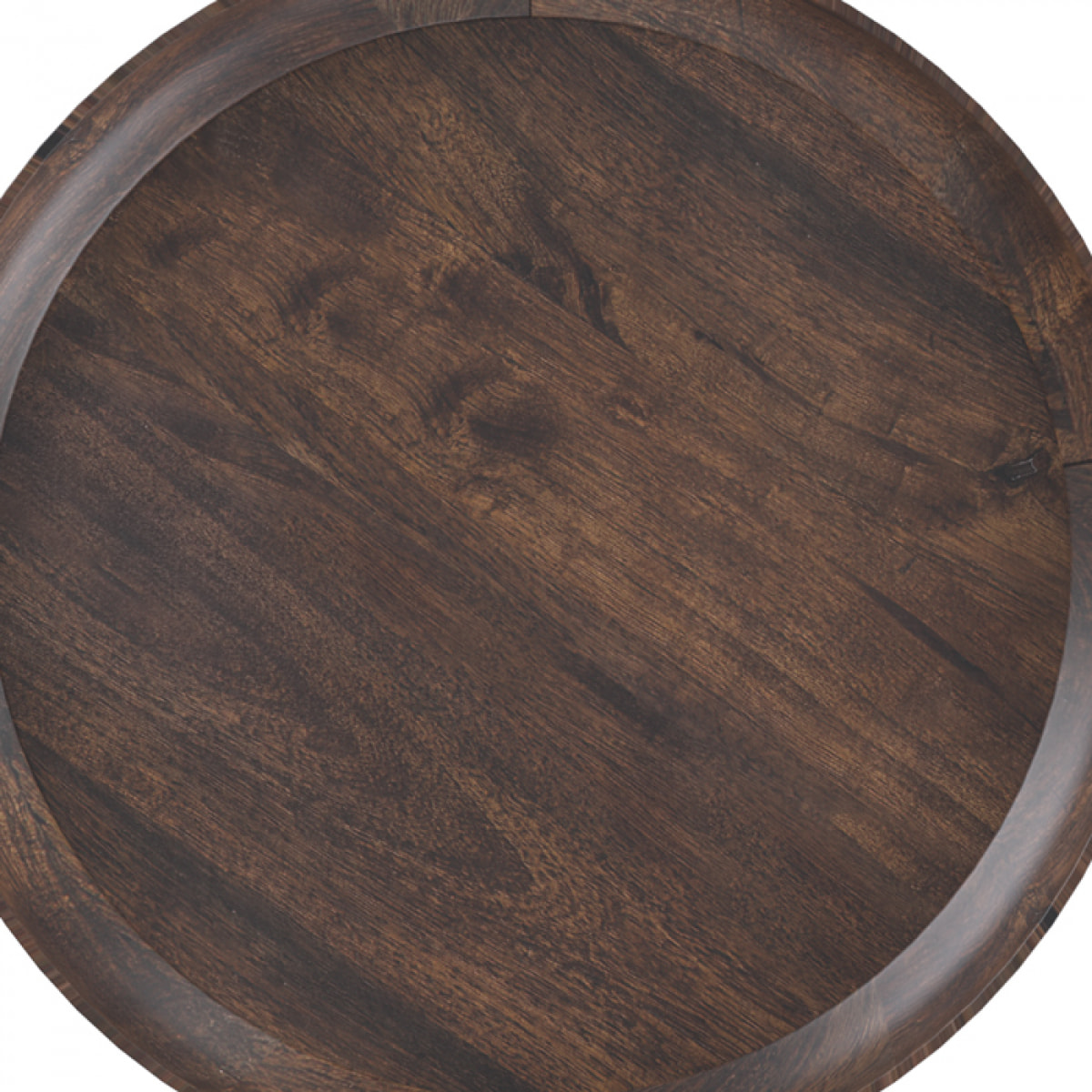 Table d'appoint ronde en bois de manguier foncé D40 cm - Palak