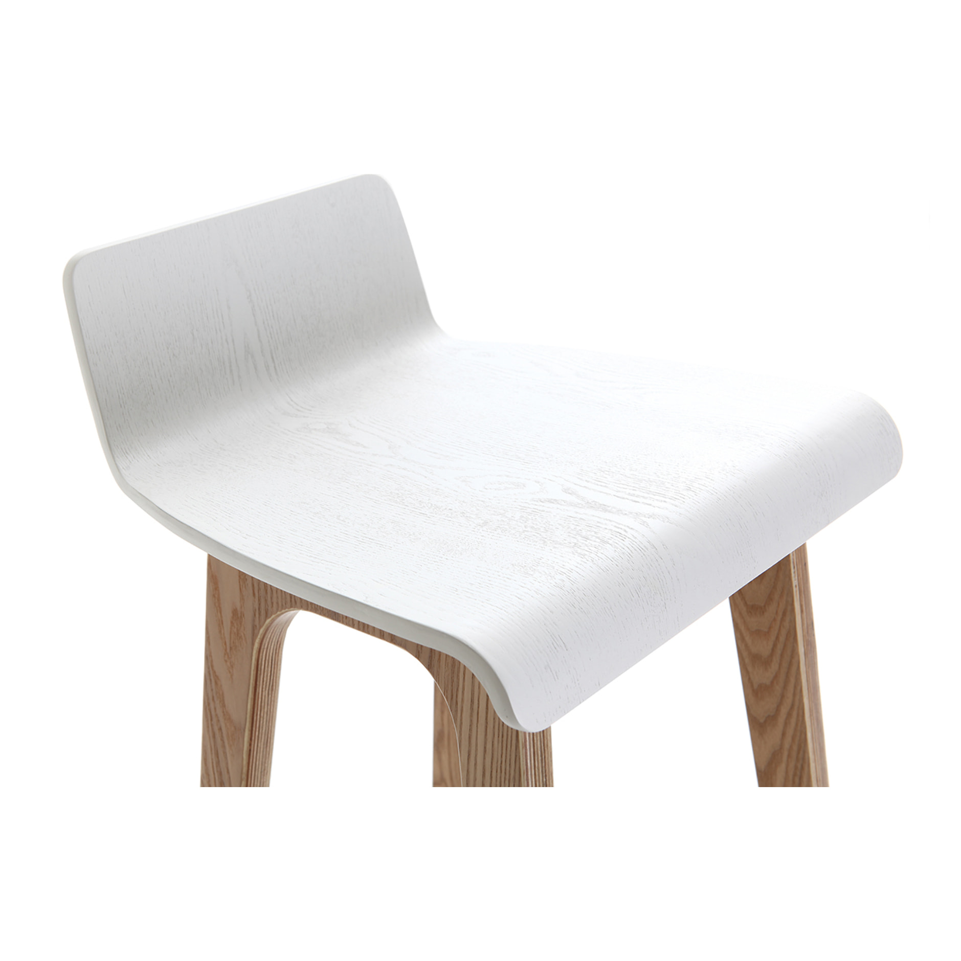 Chaise de bar scandinave bois et blanc H66 cm BALTIK