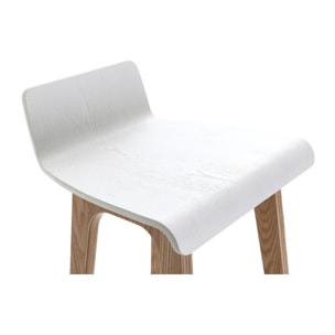 Chaise de bar scandinave bois et blanc H66 cm BALTIK