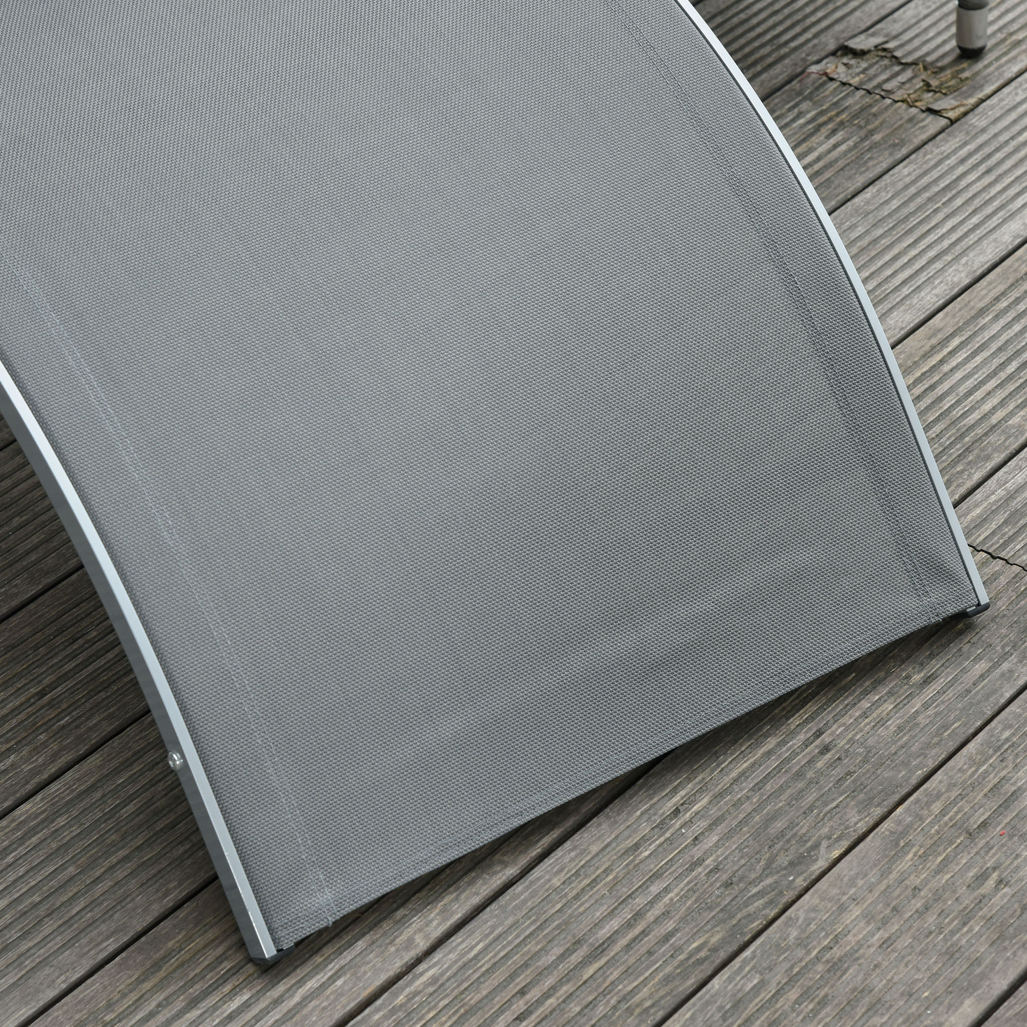 Bain de soleil transat design contemporain avec appui-tête grand confort léger aluminium textilène 160 x 60 x 65 cm gris