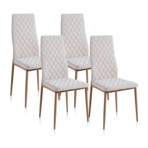 Pack 4 sillas de comedor Crossly Beige - Roble