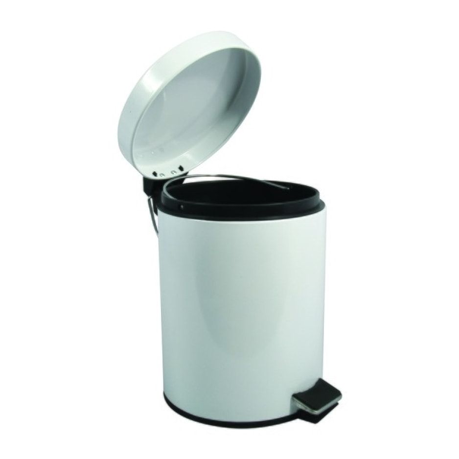 Poubelle à pédale Inox 5L Blanc MSV