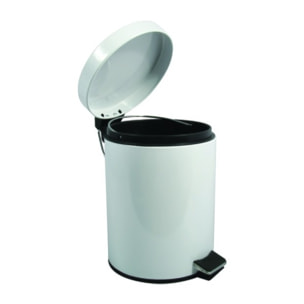 Poubelle à pédale Inox 5L Blanc MSV