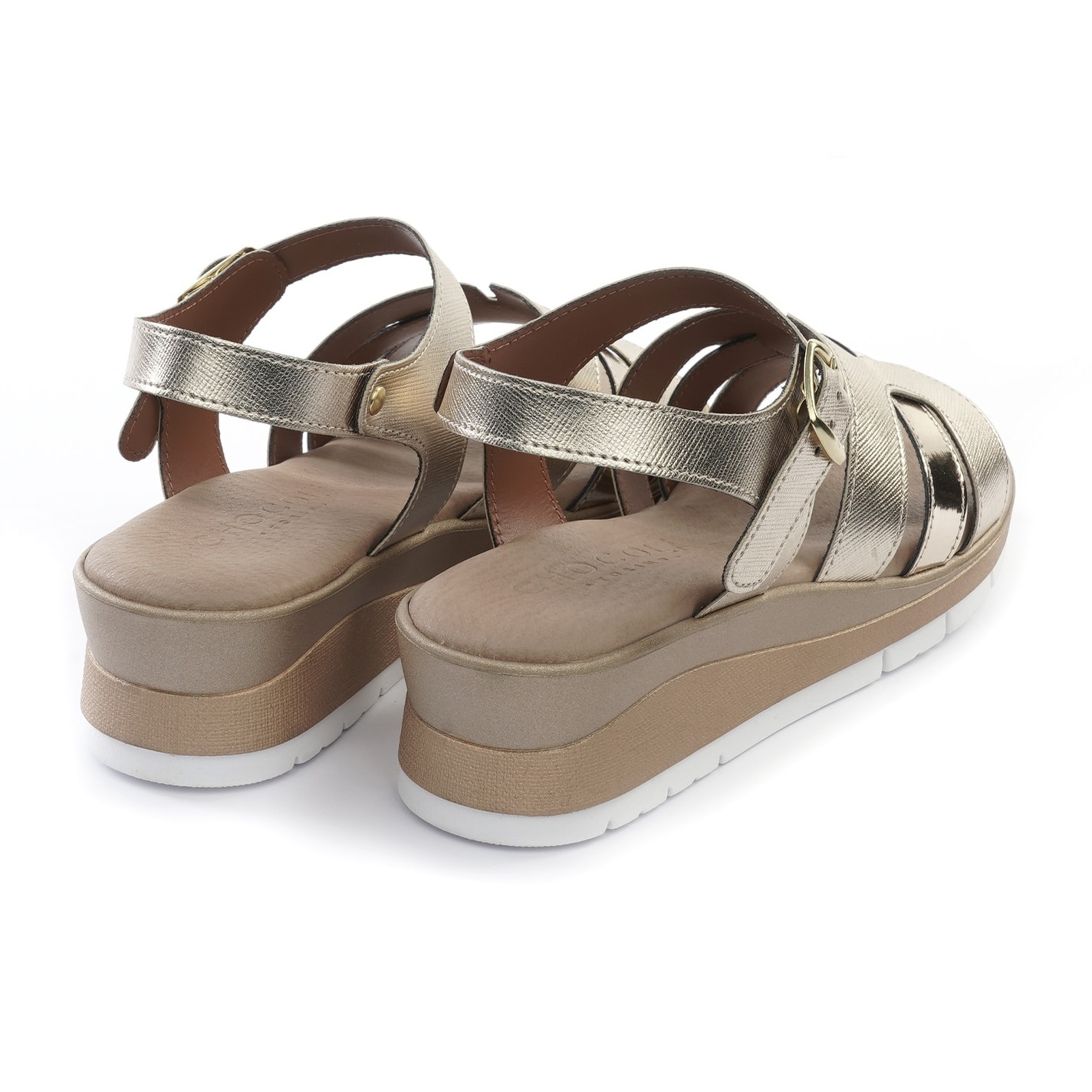SANDALO ZEPPA E CINTURINO PLATINO