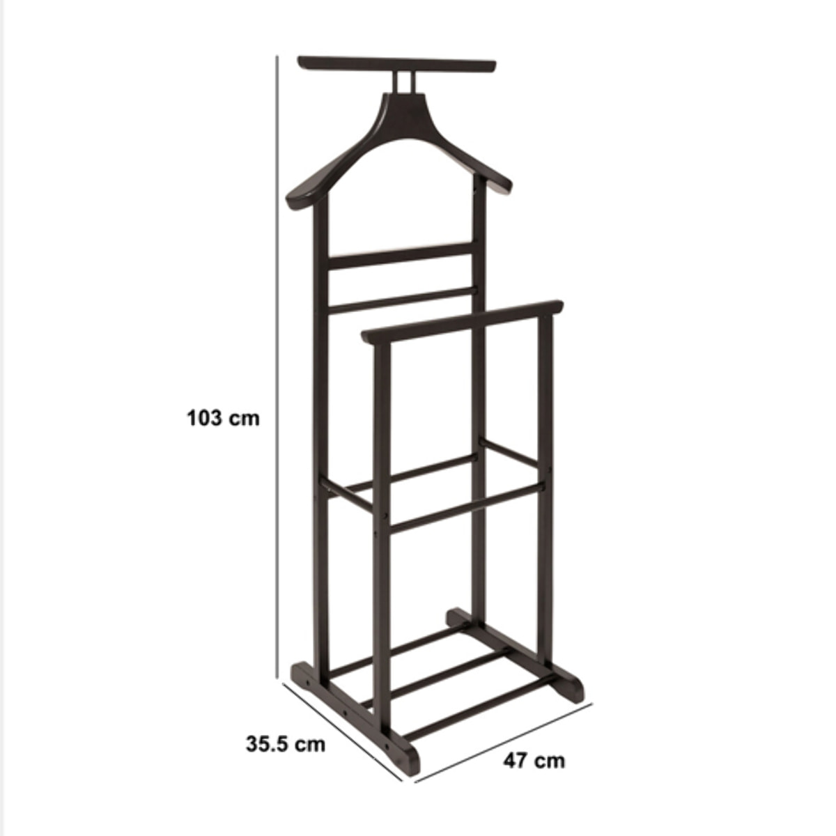 Valet "Dandy" en bois noir H103cm