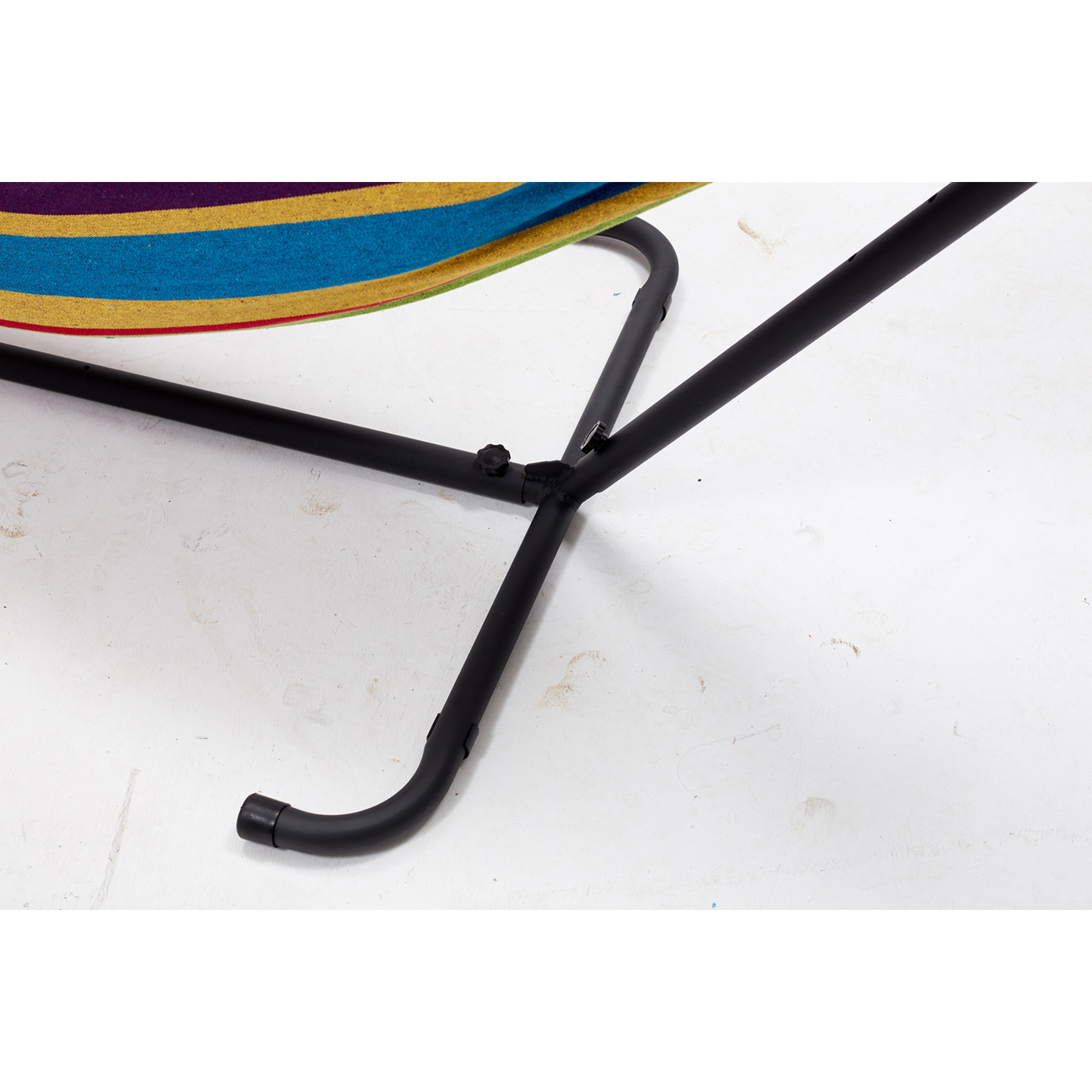 Hamac sur pied 2,6 m avec toile en tissu multicolore SAGUEDO