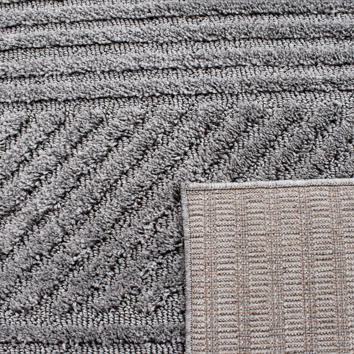 HARMONIE - Tapis moderne géométrique avec poils en relief gris