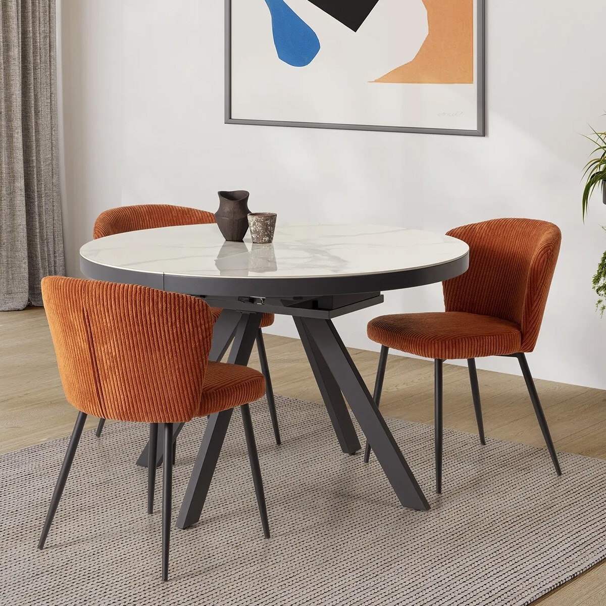 Lot de 4 chaises en velours côtelé - KLARA