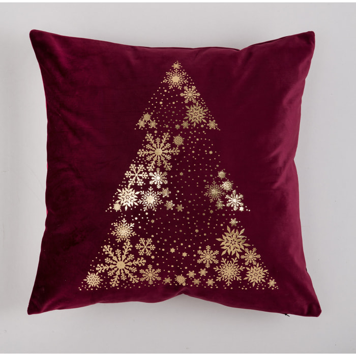 Housse de coussin ARBRE GARNET OR