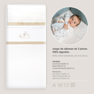 Triptico Minicuna Pasacinta Oso Elefante Globos Bco/Beig