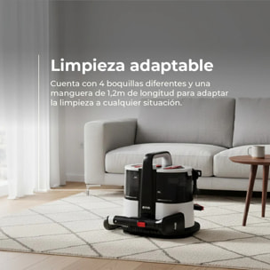 Limpiatapicerías EVVO AM65, 600W, Depósito 1.5L, Accesorios XXL y Ventanas, Doble Depósito