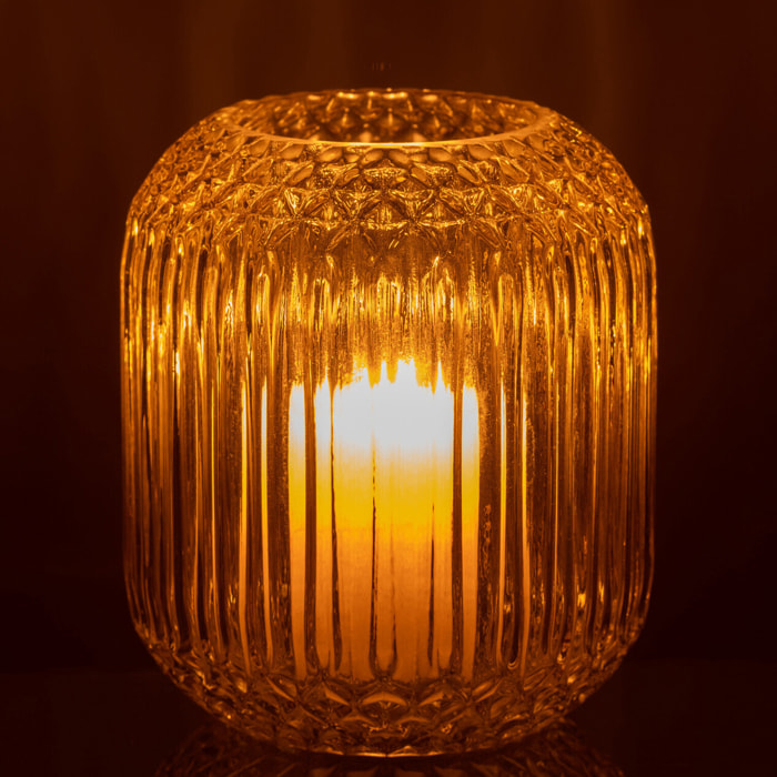 J-Line vase Droit Taille - verre - jaune - small - Ø 14.5 cm
