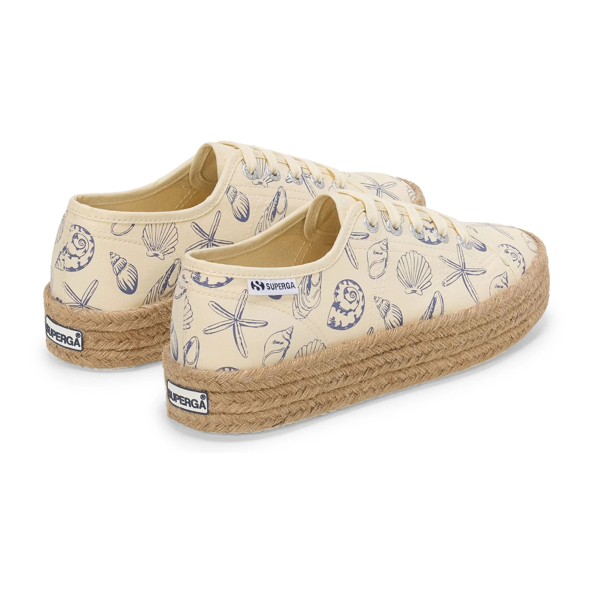 Scarpe da donna Superga Beige 2730 Rope Seashells Print