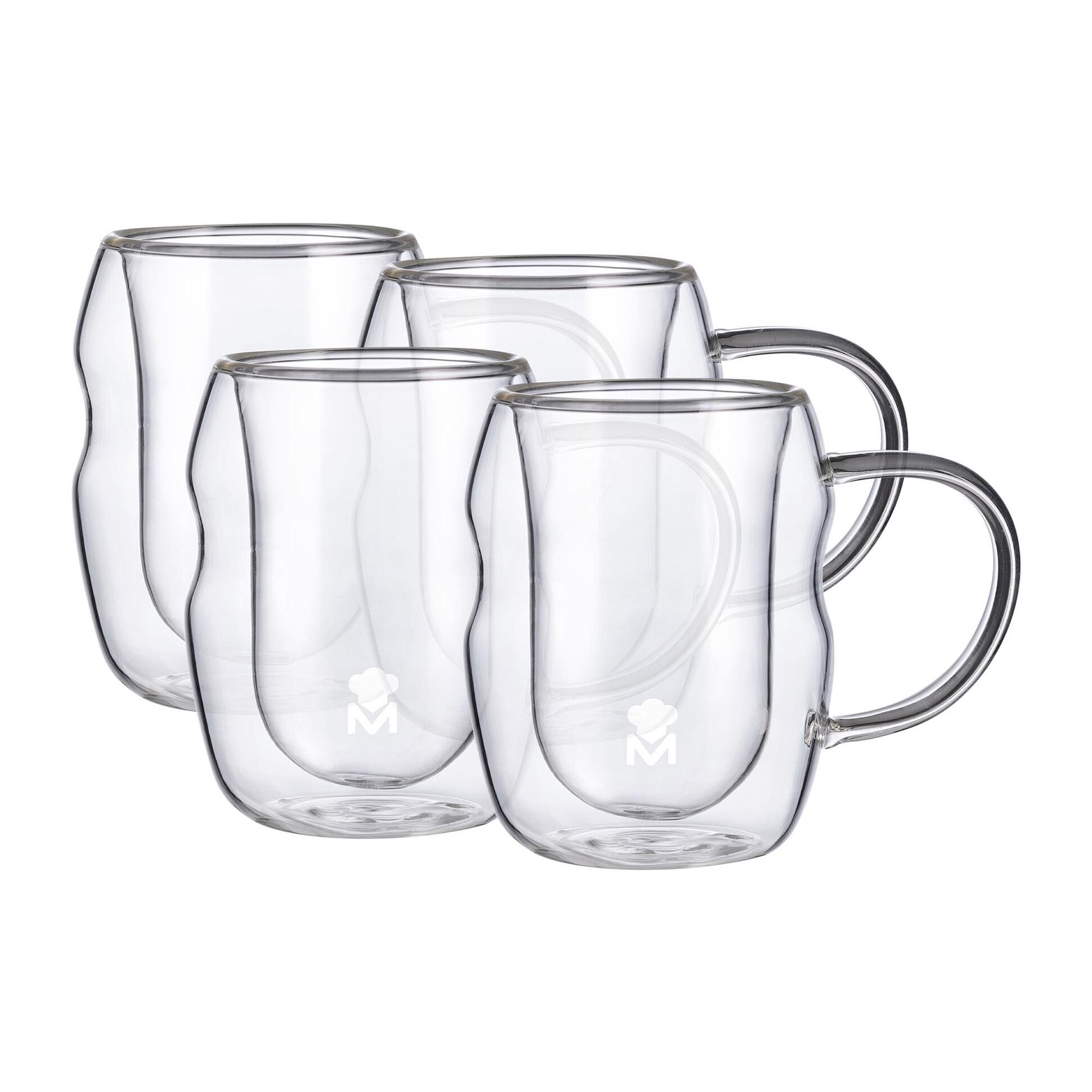Set de 4 vasos 50ml mixology de doble pared en borosilicato masterpro