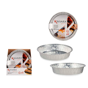SET DI 6 VASSOI RONDI IN ALLUMINIO