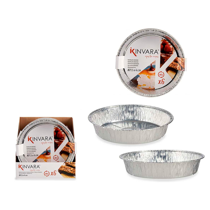 SET DI 6 VASSOI RONDI IN ALLUMINIO