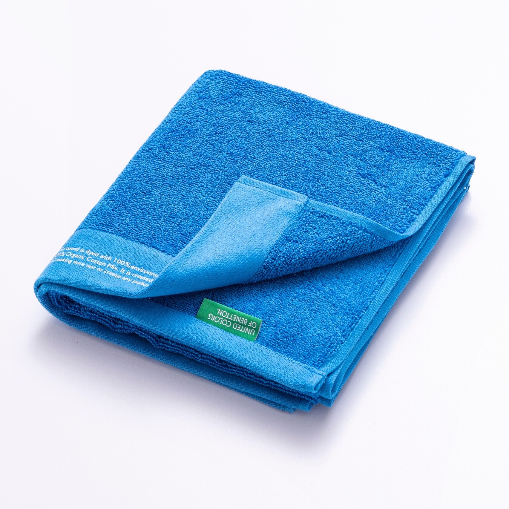 Set de 3 toallas (90x150cm + 50x90cm + 70x140cm) en Algodón orgánico 450GSM color Azul Benetton