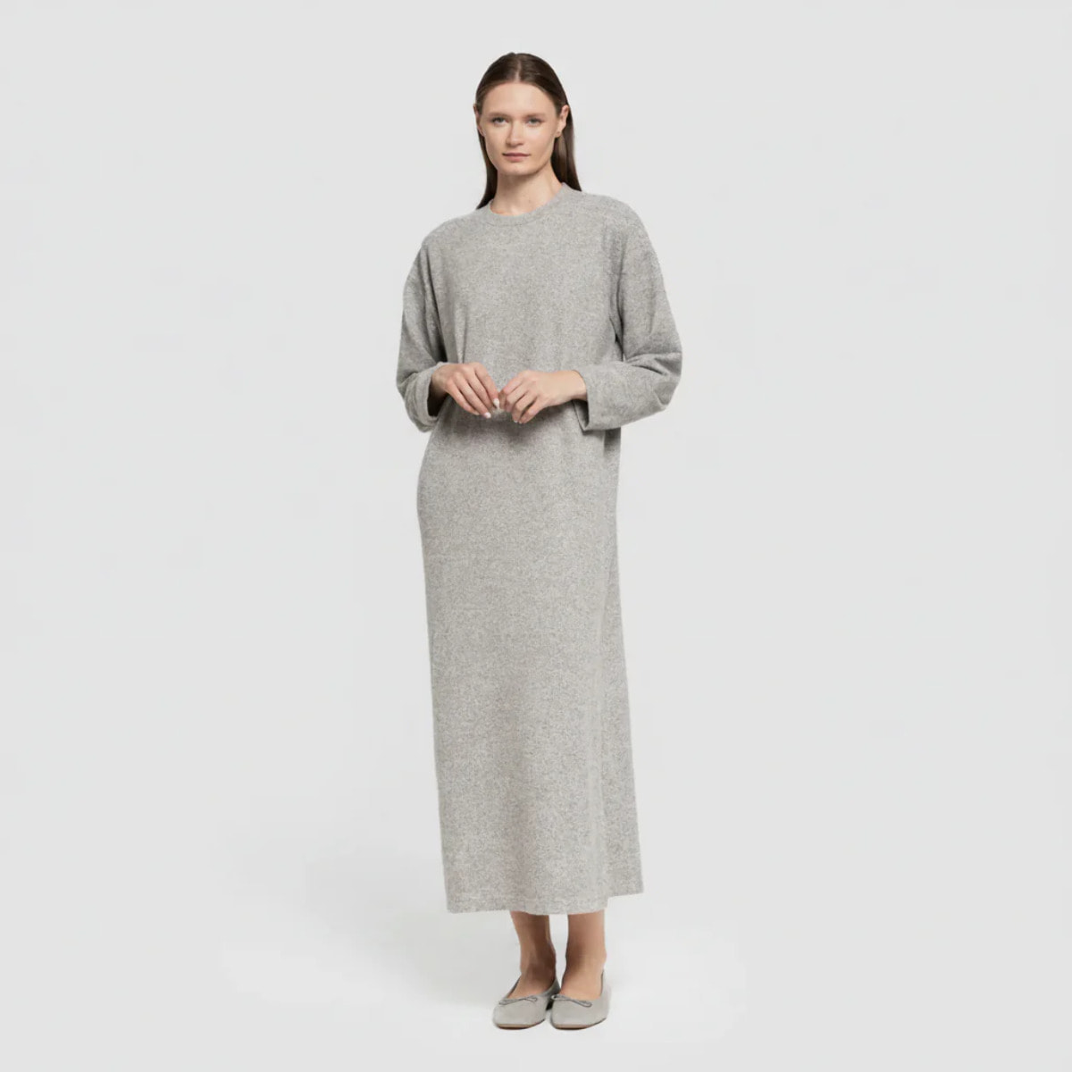 Vestido midi manga larga new punto extra suave