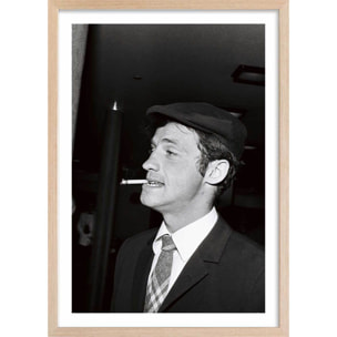 Affiche célébrité Jean-Paul Belmondo Affiche + cadre en bois - Chêne
