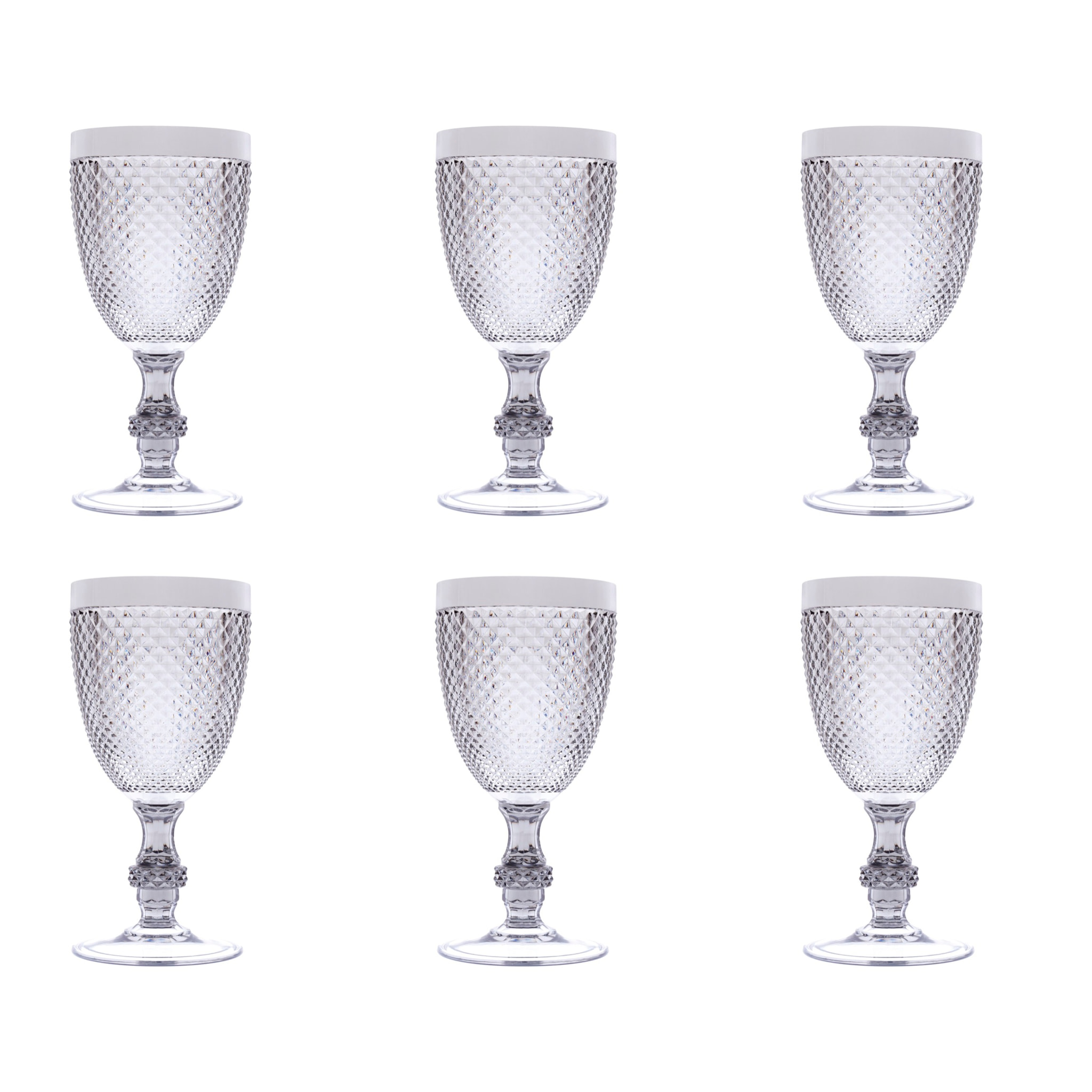 Set 6 Calici Excelsa – Diamond, Plastica Argento 39 cl