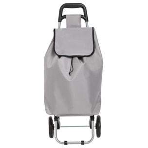 Chariot de courses 2 roues gris