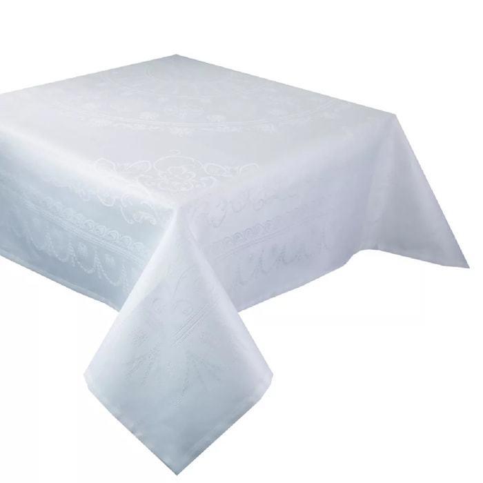 Nappe anti tache pur coton motif jacquard Eloise diamant