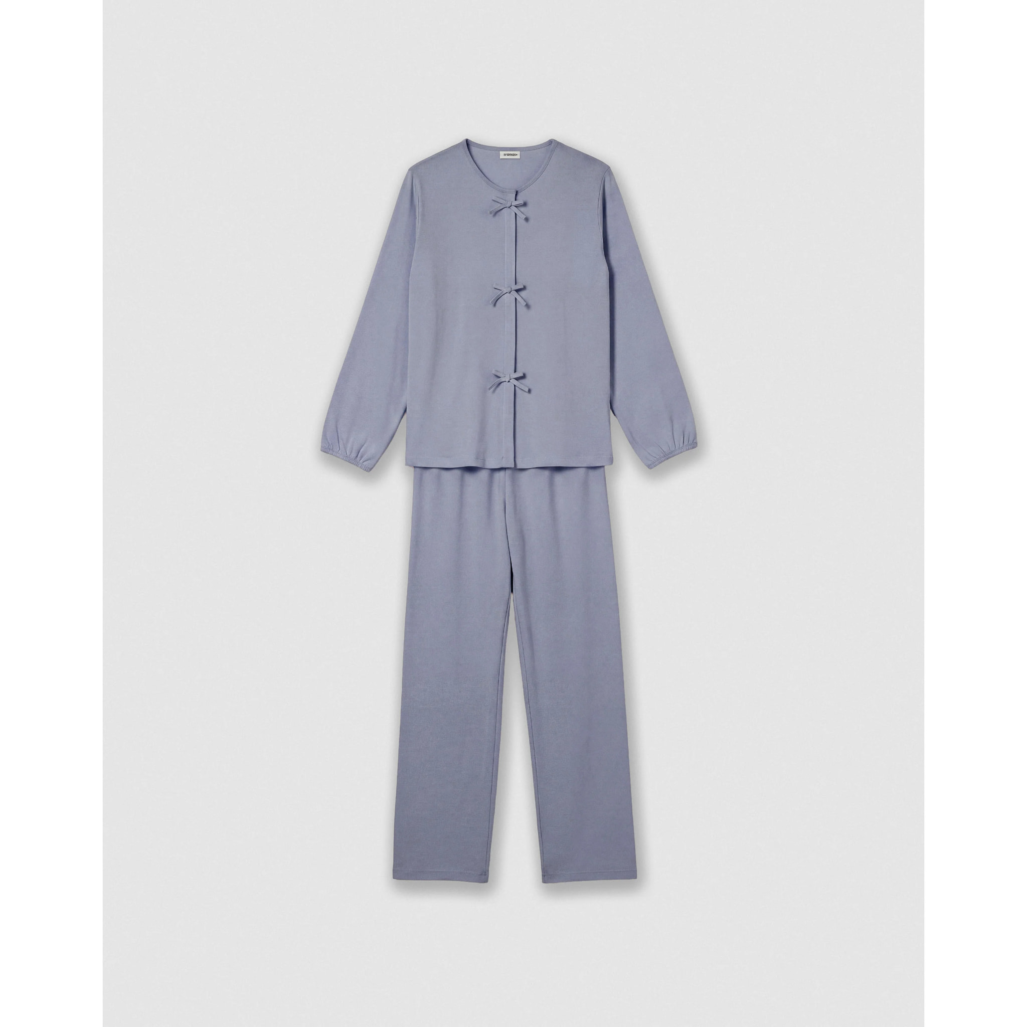 Pijama largo de algodón lazo índigo