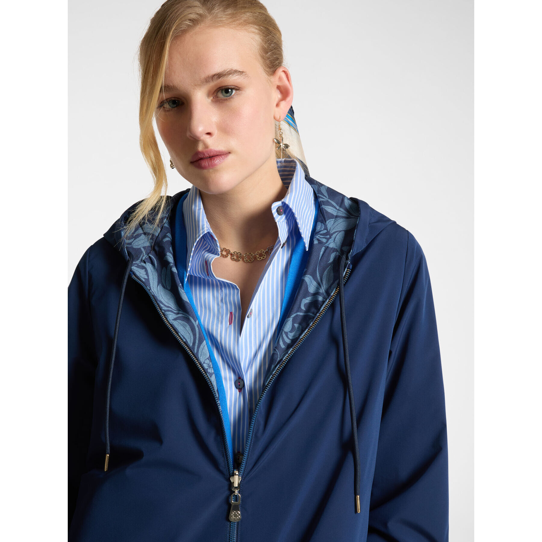 Elena Mirò - Wind jacket reversibile - Blu