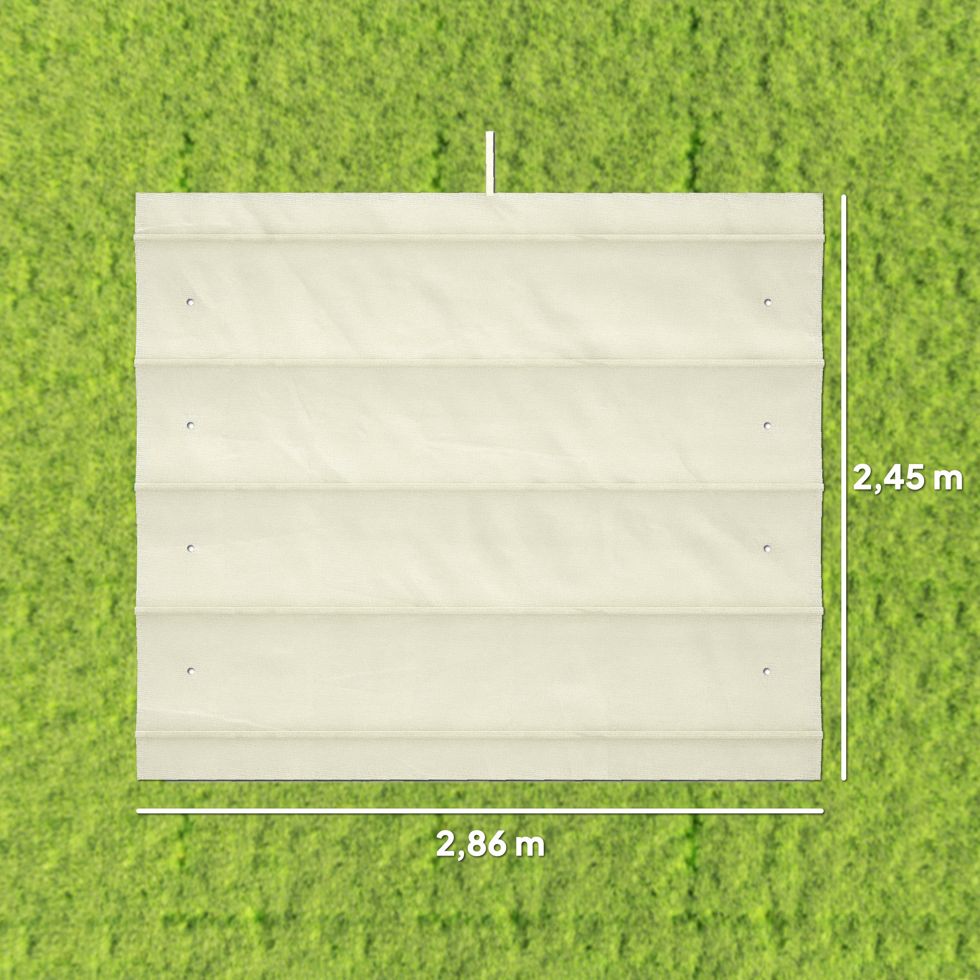 Techo de Pérgola 3x2,5 m, Techo de Repuesto Retráctil para Marco de Pérgola de 3x2 m, UV30+, Toldo de Tela Solo para Cenador Jardín con 8 Orificios de Drenaje, Crema