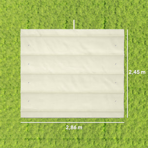 Techo de Pérgola 3x2,5 m, Techo de Repuesto Retráctil para Marco de Pérgola de 3x2 m, UV30+, Toldo de Tela Solo para Cenador Jardín con 8 Orificios de Drenaje, Crema