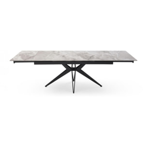 Table extensible en céramique gris brillant L160/240cm - 9 piètements - UNIK