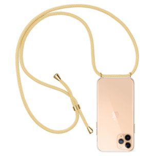 Carcasa transparente iPhone 11 Pro Max con colgante de nylon. Accesorio de moda, ajuste perfecto y máxima protección