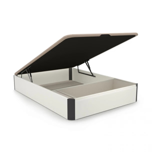 Canapé con cajón frontal en blanco y grafito 135x190 cm Luxury Max 3D Blanco - Grafito