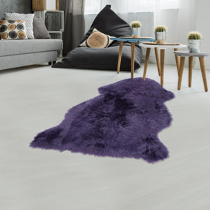 Tapis peau de mouton longs poils shaggy en laine DIBI
