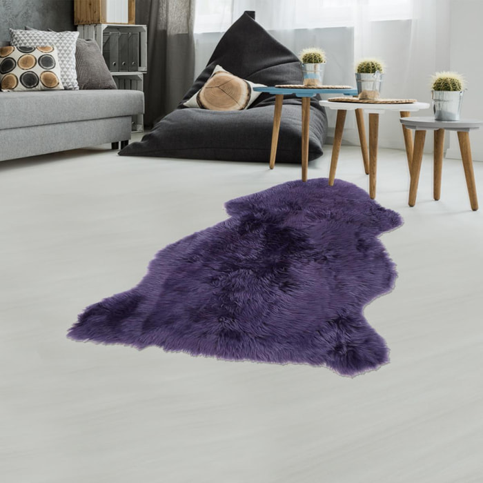 Tapis peau de mouton longs poils shaggy en laine DIBI