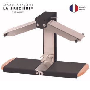 Appareil à raclette traditionnel Brézière® PREMIUM - Noir Poignées bois - Couteau inclus - 1/4 ou 1/6 meule - 230V 1000W
